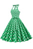Carregar imagem no visualizador da galeria, Vestido Pin Up 1950 de bolinhas verdes