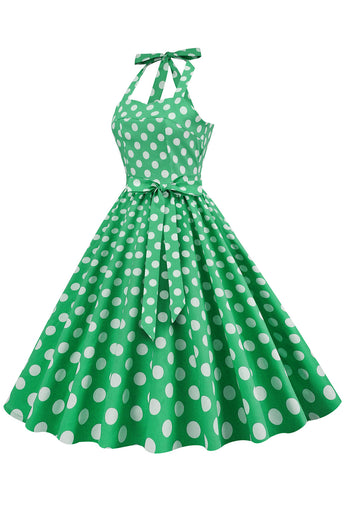 Vestido Pin Up 1950 de bolinhas verdes