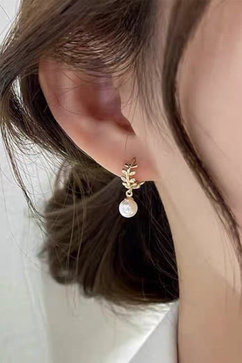 Brincos de trigo com pérolas