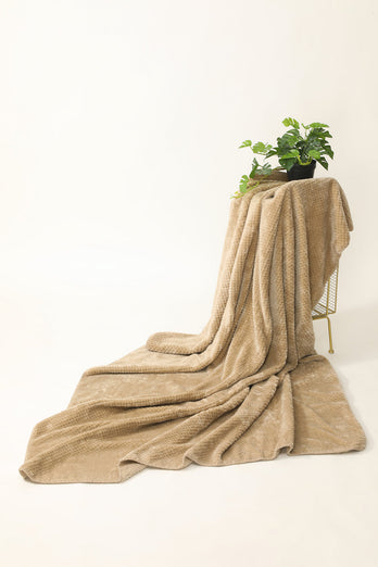 Cobertor de lã de coral espesso khaki