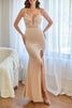 Carregar imagem no visualizador da galeria, Blush Mermaid Vestido de baile com lantejoulas e fenda