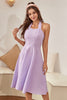 Carregar imagem no visualizador da galeria, Halter Lavanda Xadrez Vestido Vintage