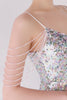 Carregar imagem no visualizador da galeria, Cor-de-rosa rosa de espaguete lantejoulas vestido de baile de sereia