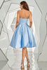 Carregar imagem no visualizador da galeria, Vestido de homecoming sem alças azul céu