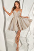 Carregar imagem no visualizador da galeria, Vestido de homecoming curto da grey sweetheart prata