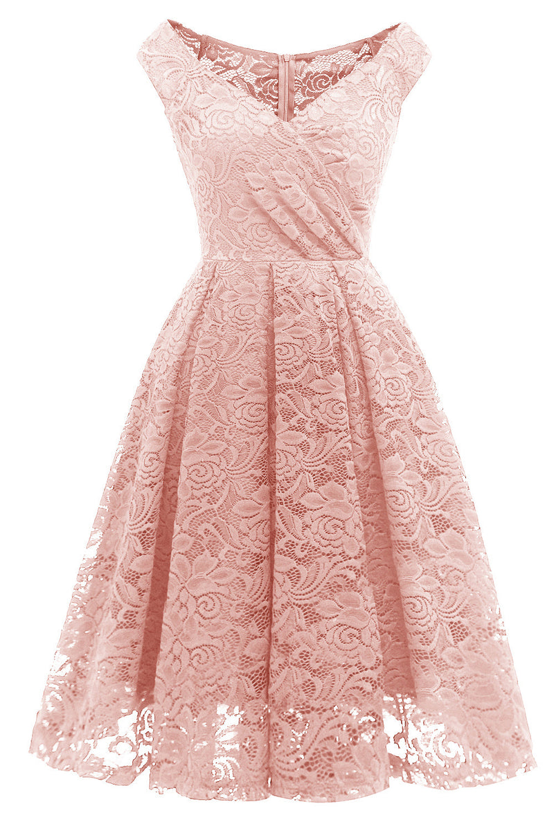 Carregar imagem no visualizador da galeria, Blush vintage vestido de festa de renda