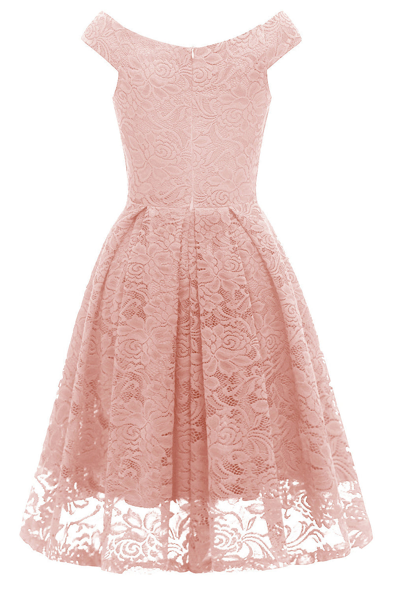 Carregar imagem no visualizador da galeria, Blush vintage vestido de festa de renda