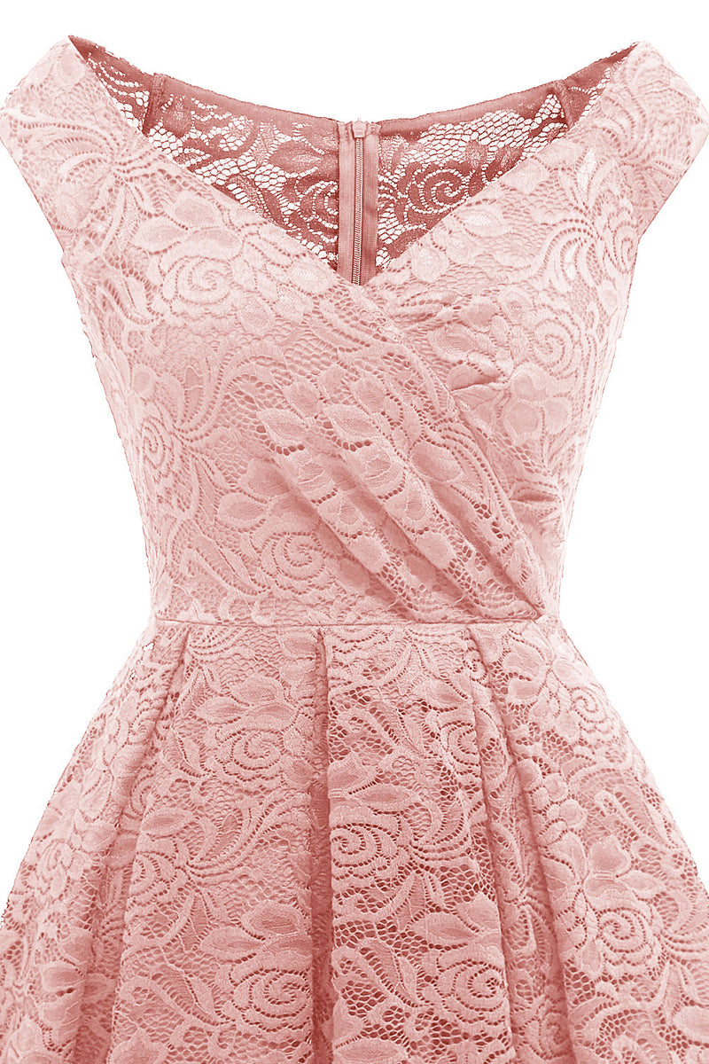 Carregar imagem no visualizador da galeria, Blush vintage vestido de festa de renda