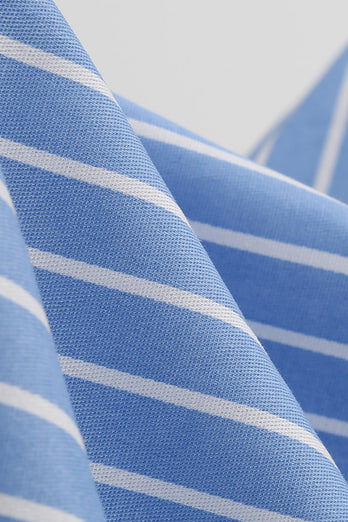 Stripes Vintage 1950s Vestido com mangas curtas