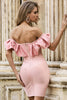 Carregar imagem no visualizador da galeria, Blush Off The Shoulder Bodycon Homecoming Dress