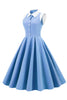 Carregar imagem no visualizador da galeria, Vestido de balanço vintage azul dos anos 50