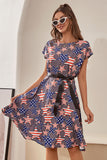 Vestido vintage estampado de bandeira americana