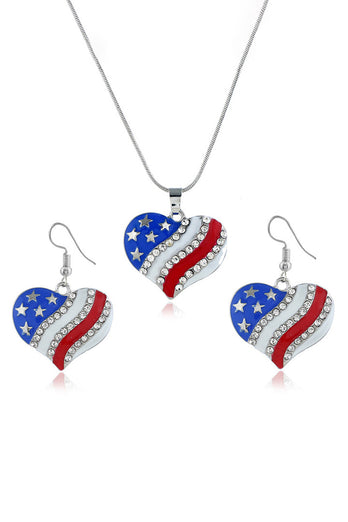 Colar de diamantes pentagrama de bandeira americana