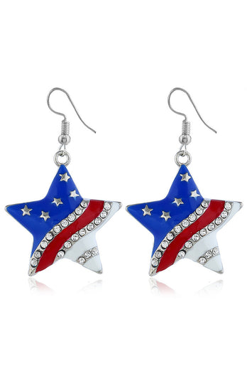 Colar de diamantes pentagrama de bandeira americana