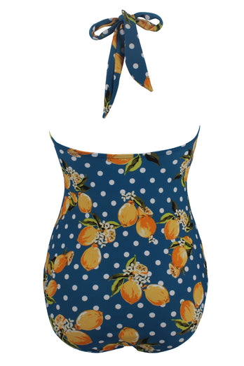 Roupa de banho preta de limão one piece