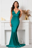 Vestido de baile de sereia sem costas preta