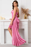 Vestido de coquetel de bodycon de namorado rosa