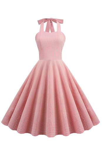 Halter Plaid 1950 Swing Dress