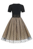 Carregar imagem no visualizador da galeria, Vestido preto polka dots vintage 1950