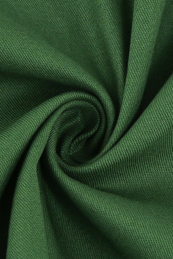 Vestido de balanço verde escuro de 1950 com arco