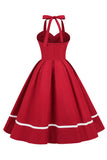 Halter Black 1950 Swing Dress