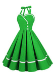 Halter Black 1950 Swing Dress