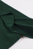 Vestido de bodycon verde escuro dos anos 60 com folhos