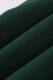 Vestido de bodycon verde escuro dos anos 60 com folhos