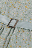 Cintas de espaguete impresso verde 1950