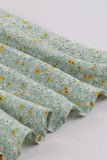 Cintas de espaguete impresso verde 1950