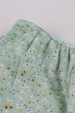 Vestido vintage de verão impresso verde