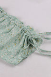 Vestido vintage de verão impresso verde