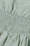 Vestido vintage de verão impresso verde