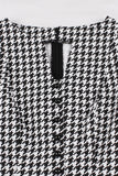 Vestido de balanço de xadrez preto de 1950