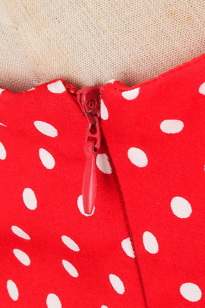 Carregar imagem no visualizador da galeria, Vestido retro halter halter red polka dots 1950s
