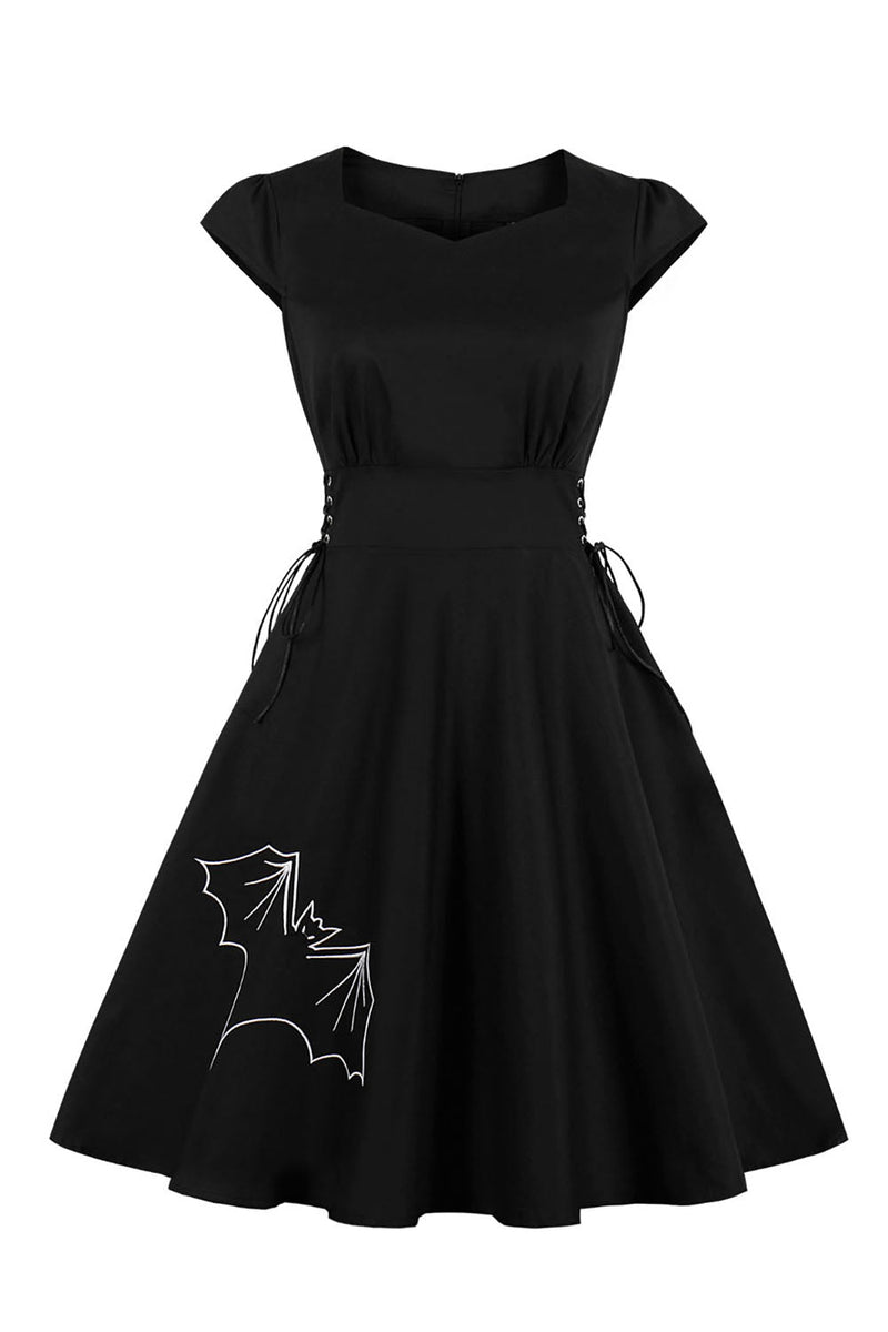 Carregar imagem no visualizador da galeria, Vestido de Halloween vintage de renda preta