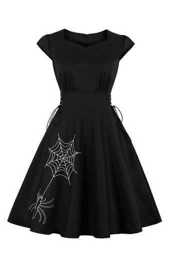 Vestido de Halloween vintage de renda preta