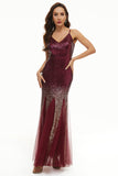 Vestido de baile de tule de lantejoulas pretas
