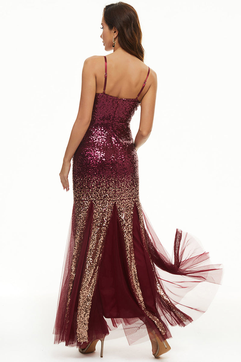 Carregar imagem no visualizador da galeria, Vestido de baile de tule de lantejoulas pretas