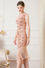 Carregar imagem no visualizador da galeria, Vestido de flapper de lantejoulas pretas de 1920 com franjas