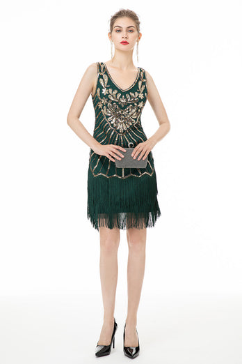 Vestido verde de lantejoulas de 1920