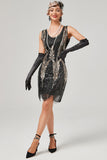 Vestido preto de colher de ouro de 1920