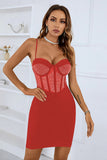 Alças de espaguete beading vestido preto