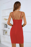 Alças de espaguete beading vestido preto