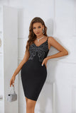 Vestido preto borboleta de missangas