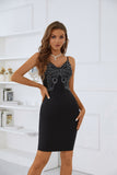 Vestido preto borboleta de missangas