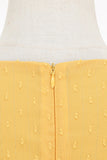 Falso vestido vintage puff manga de arco aberto de duas peças de arco de artifício