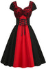 Carregar imagem no visualizador da galeria, Preto e vermelho Halloween Vintage 1950s Vestido