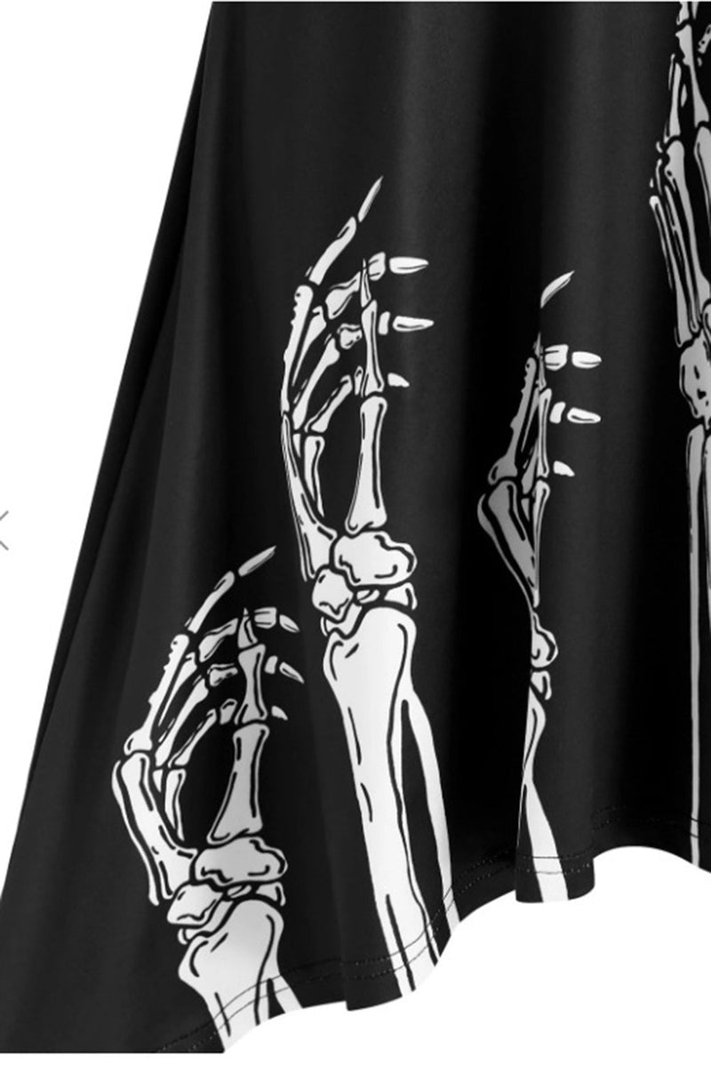 Carregar imagem no visualizador da galeria, Vestido de Halloween vintage de pescoço de colher preto