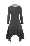 Mangas Compridas Preto Vestido Vintage de Halloween
